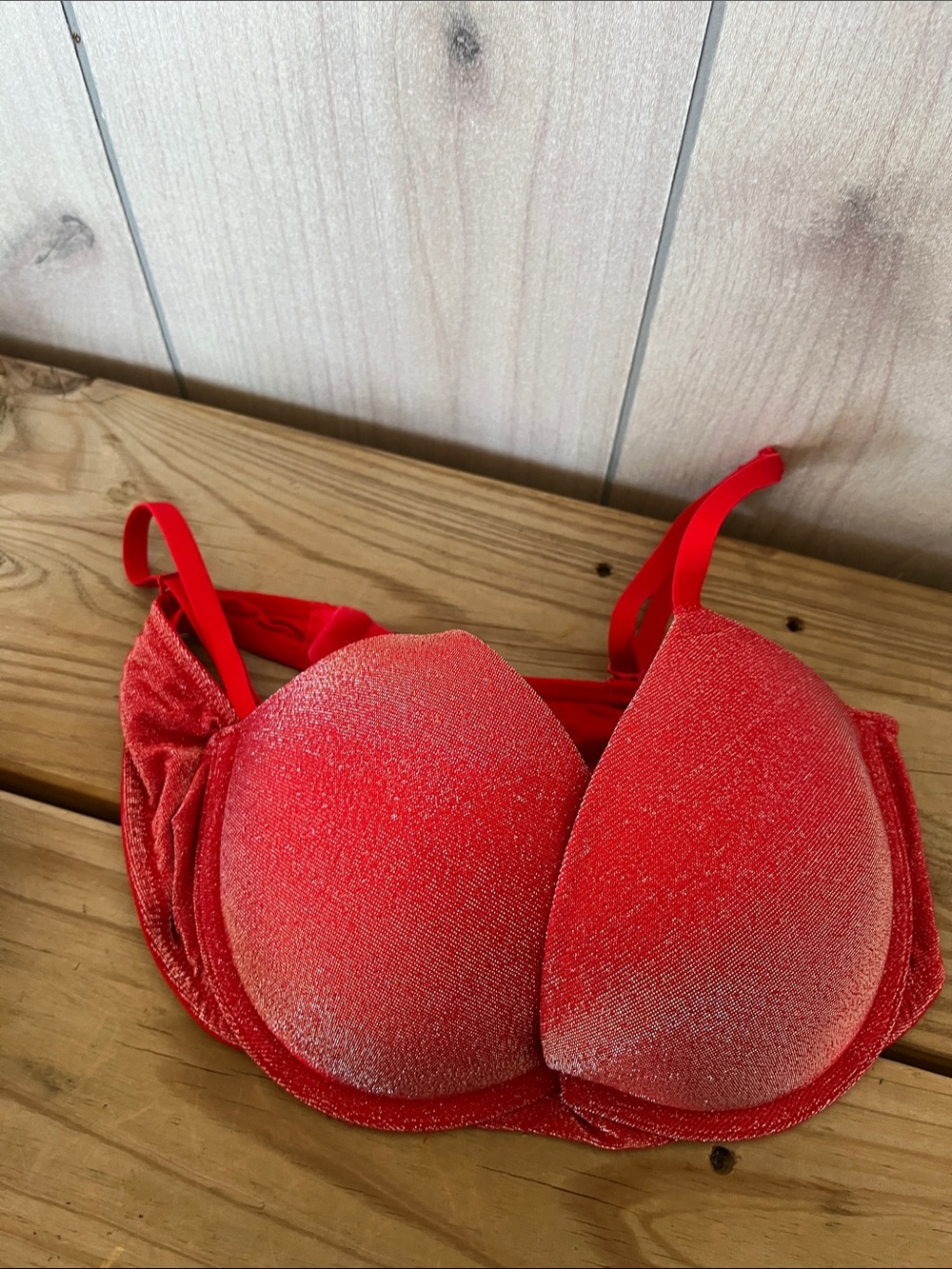 Victoria's Secret Red Shimmer Push-Up Bra